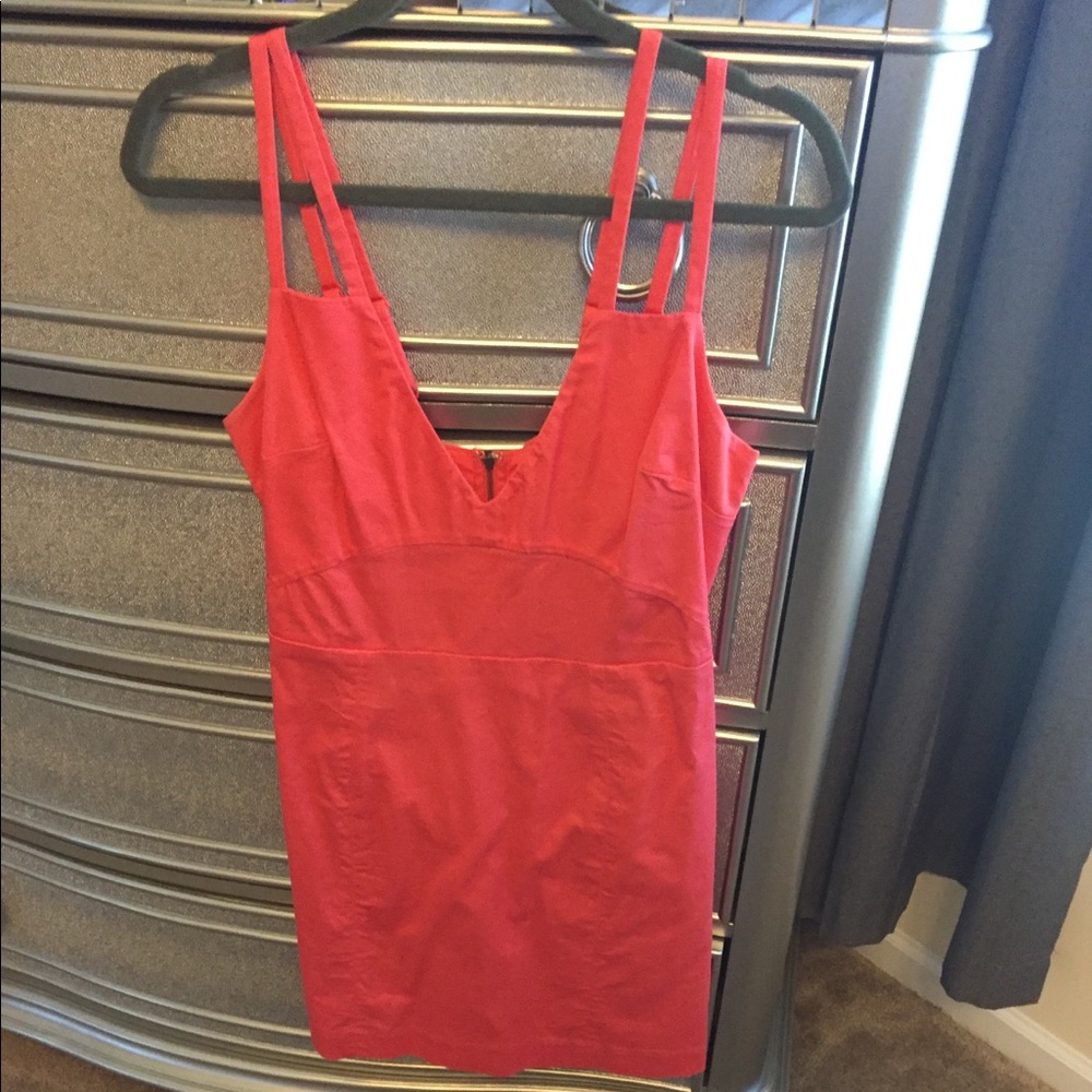 Open back straps dress.